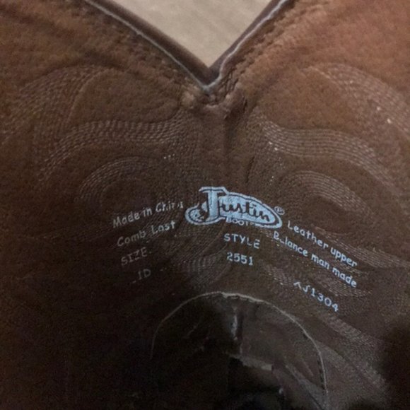 Justin Cowboy Boots size 11 - Picture 5 of 5
